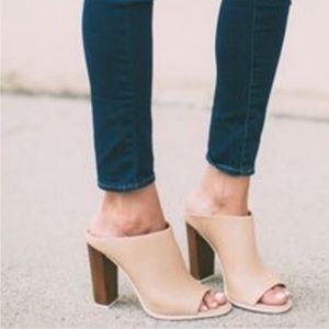 Vince Allison Peep-Toe Leather Mule